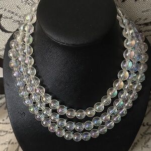 Lustrous Multi-Strand Iridescent Necklace